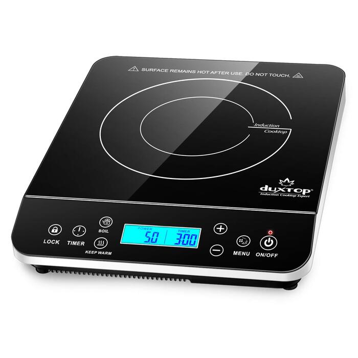 Плита індукційна Duxtop 2100W з сенсорним керуванням, LCD-дисплеєм, таймером 10 годин та 20 рівнями потужності/температури