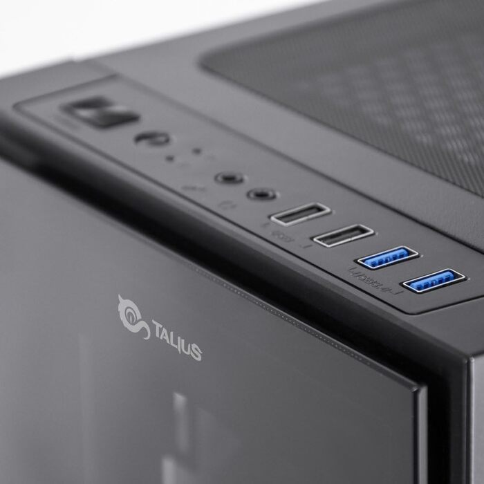Корпус для ПК TALIUS Valkyria Midi ATX, чорний, ігровий, 0,6 мм