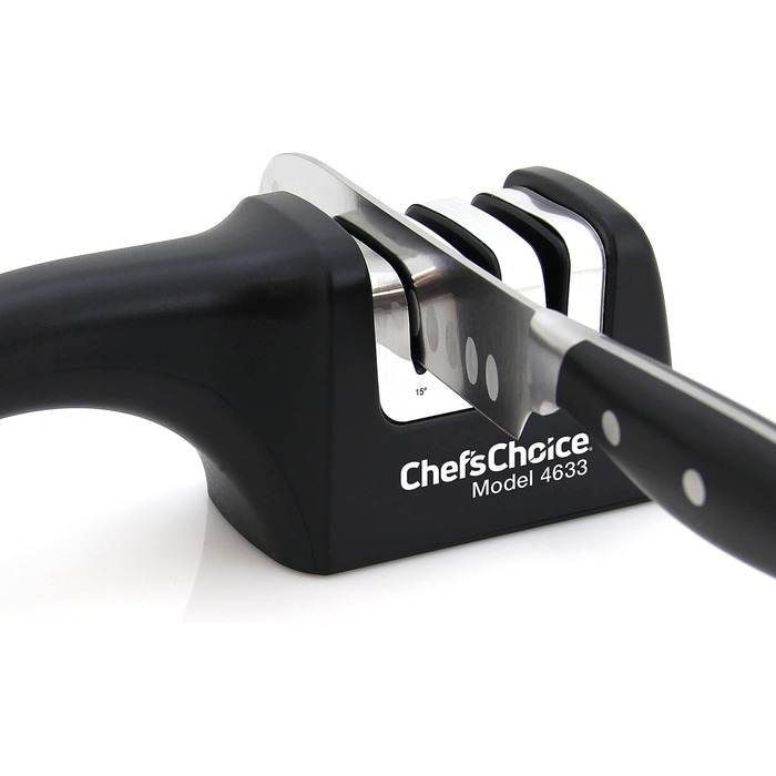 Точилка для ножів Chef'sChoice AngleSelect: професійна ручна точилка з контролем кута 15/20 градусів, з алмазним абразивом, 2-ступенева