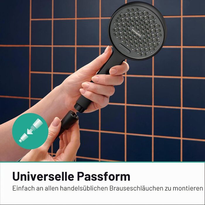 Душова лійка Hansgrohe Activera Select S EcoSmart+ матово-чорна, з антивапняною функцією та 2 режимами розпилення, 28033000