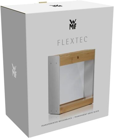 Підставка для ножів WMF FlexTec чорна, універсальний тримач до 15 кухонних ножів, нержавіюча сталь Cromargan та пластик