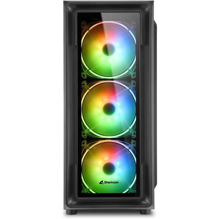 Комп'ютерний корпус Sharkoon TK4 RGB зі скляною панеллю, підсвітка RGB, для ігрового ПК