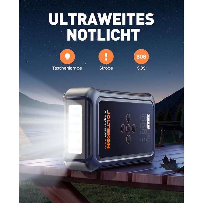 Powerbank для автомобіля Starthilfe 5000A з компресором 150PSI, 12V для бензину та дизеля (10.0L), LED, USB-C