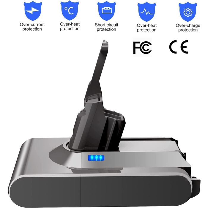 Потужний акумулятор для пилососа Dyson V8 (SV10) 8.0Ah/8000mAh — заміна Li-Ion для моделей Animal, Absolute, Motorhead, Fluffy