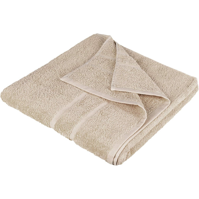 Преміум рушники для ванни StickandShine, 100x150 см, 5 шт, 100% бавовна, 500 г/м², кремово-пісочний, махрові