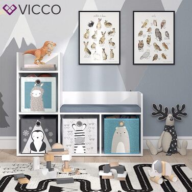 Дитяча полиця Vicco Luigi, біла, 107.2 x 88.6 см, без коробок