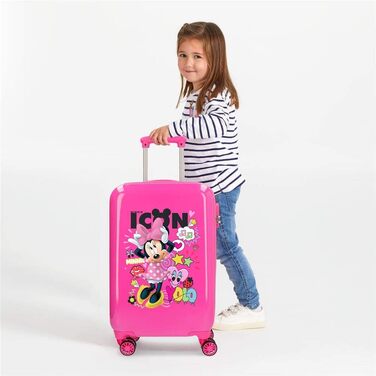 Дитяча валіза Disney Minnie Mouse, рожева, 34x55x20 см, ABS, кодовий замок, 34 л, 2,6 кг, 4 подвійні колеса, ручна поклажа