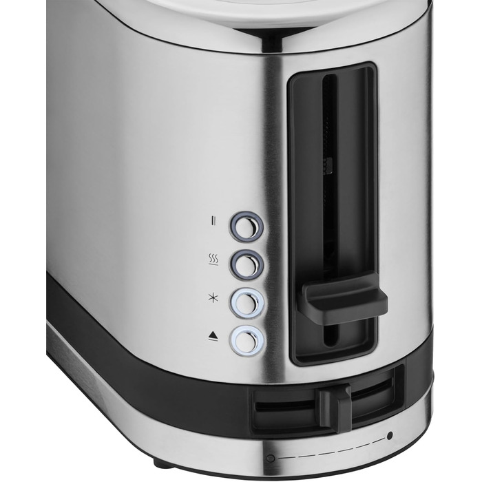 Тостер WMF Küchenminis Langschlitz XXL: тостер з функцією для булочок, 2 слоти, 7 рівнів підсмажування, 900 Вт, нержавіюча сталь матова срібляста