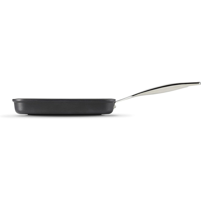 Сковорода-гриль Le Creuset з антипригарним покриттям, алюміній, 23 см, для всіх плит (вкл. індукційну), сіра/срібна