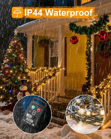 Світлодіодна гірлянда Kinamy для вулиці на батарейках, 20м (2x10м), 100 LED, акумулятор 3600mAh, перезарядна