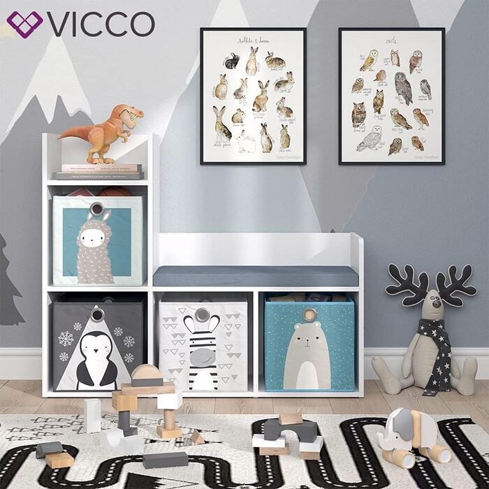 Дитяча полиця Vicco Luigi, біла, 107.2 x 88.6 см, без коробок