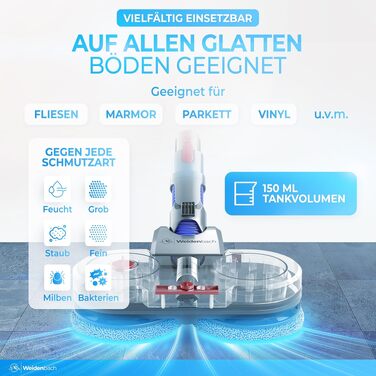 Оригінальний насадка для вологого прибирання Dyson V12 - електричний моп з резервуаром для води та 8 змінними насадками