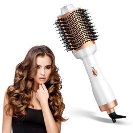 Набір професійних фенів-щіток 3-в-1 Air Styler Whitegold: фен, щітка для волосся, випрямляч