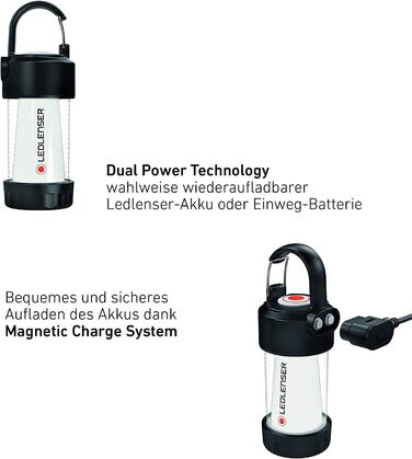 Ліхтар Ledlenser ML4 Warm Light LED, акумуляторний, 300 люмен, до 40 годин, червоне світло, карабін, для кемпінгу та вулиці