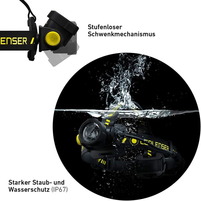 Налобний ліхтар Ledlenser H7R Work, 1000 люмен, акумуляторний, LED, IP67, магнітна зарядка, для шолома, високий CRI, фокусування, диммер, 250 м