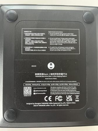 Цифрова вага для кави TIMEMORE Basic Mirror Plus, 0,1 г, таймер, бариста, 2 кг/0,2 г, харчова вага, біла