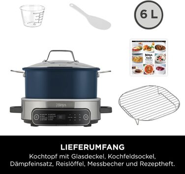 Мультиварка Ninja Foodi PossibleCooker 6 л, 8-в-1, повільна плита, рисоварка, MC1101EU, нічний синій
