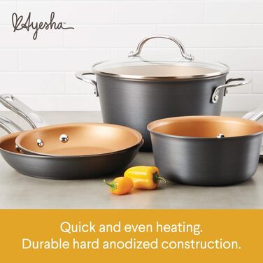 Набір посуду Ayesha Curry Home Collection 9 предметів, антипригарне покриття, антрацит